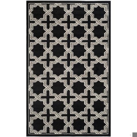 Safavieh 2 Ft.-6 In. X 4 Ft. Runner Indoor-Outdoor Amherst- Anthracite And Grey Power Loomed Rug AMT418L-24